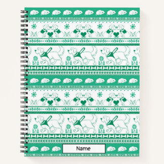 Guide Dog Tale Golden Pattern - Green - Notebook