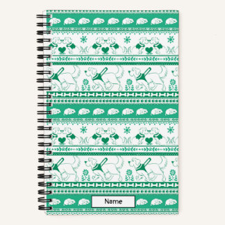 Guide Dog Tale Golden Pattern - Green - Small Notebook