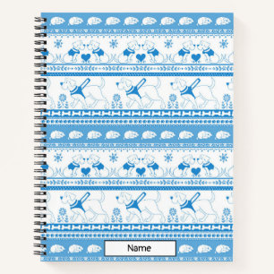Guide Dog Tale Lab Pattern - Blue - Notebook