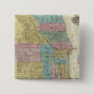 Guide Map of Chicago 2 Inch Square Button