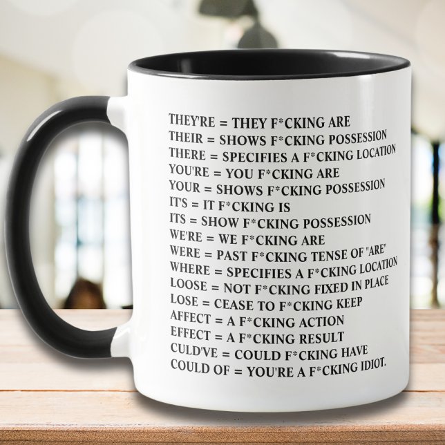 Guide To Grammar Funny Sarcastic Grammar Expletive Mug (Creator Uploaded)