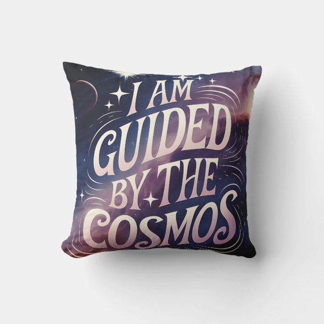 Guided by the Cosmos Throw Pillow (Front)