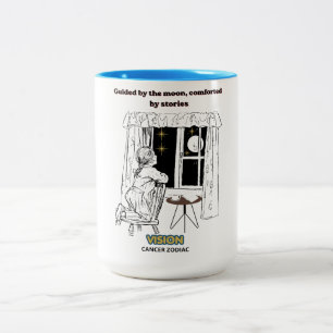 Guided by the Moon Cancer Zodiac Poster Two-Tone Coffee Mug