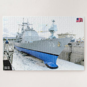 GUIDED-MISSILE CRUISER – CG-73 (20x30 INCH) Jigsaw Puzzle