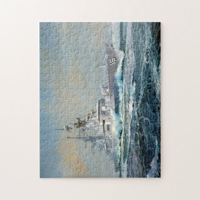 Guided Missile Cruiser USS Leahy (CG 16) Jigsaw Puzzle (Vertical)