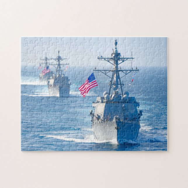 GUIDED-MISSILE DESTROYER – DDG-102 (11x14 INCH) Jigsaw Puzzle (Horizontal)