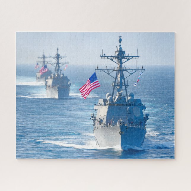 GUIDED-MISSILE DESTROYER – DDG-102 (16x20 INCH) Jigsaw Puzzle (Horizontal)
