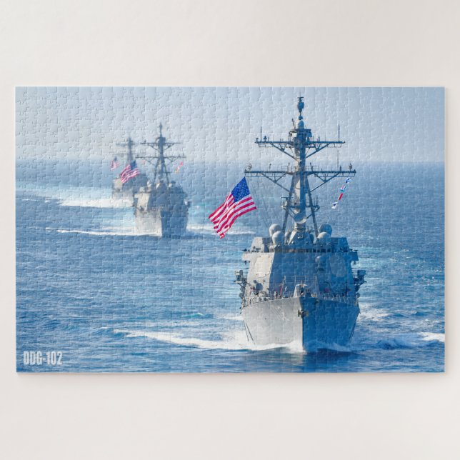 GUIDED-MISSILE DESTROYER – DDG-102 (20x30 INCH) Jigsaw Puzzle (Horizontal)