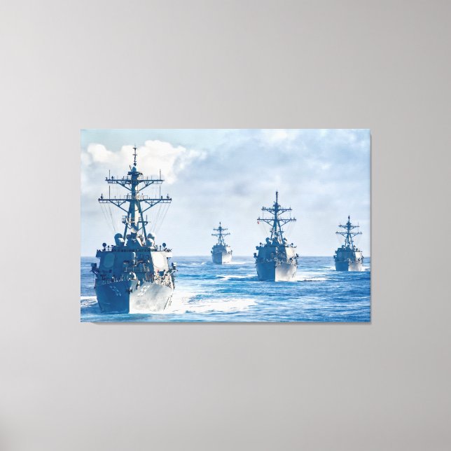 GUIDED-MISSILE DESTROYER – DDG-59 32x48 Canvas Print (Front)