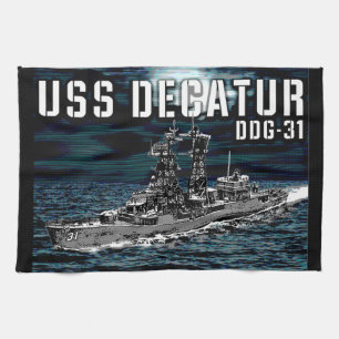 Guided missile destroyer Decatur Kitchen Towel