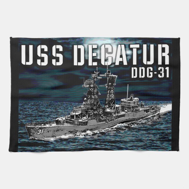 Guided missile destroyer Decatur Kitchen Towel (Horizontal)