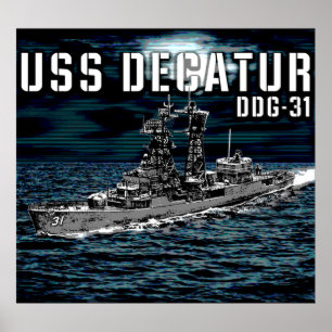 Guided missile destroyer Decatur Poster