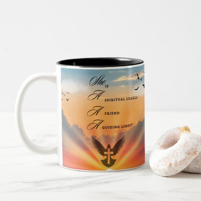 "Guidez le coucher de soleil" Mug inspirationnel (Avec donut)