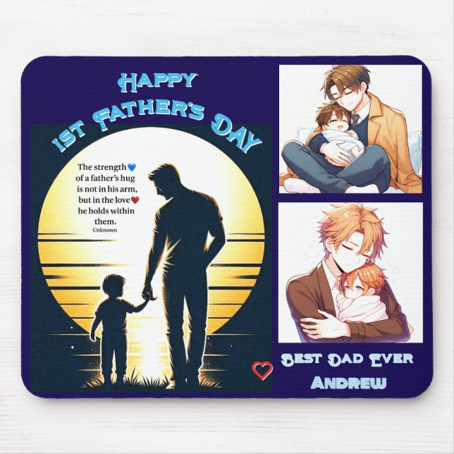  Guiding Light – Father & Child Sunset  Mouse Pad (Front)