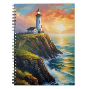 Guiding Light, Lighthouse and Sunset Notebook