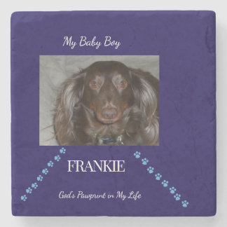 Guiding Pawprint Path Keepsake Stone Coaster