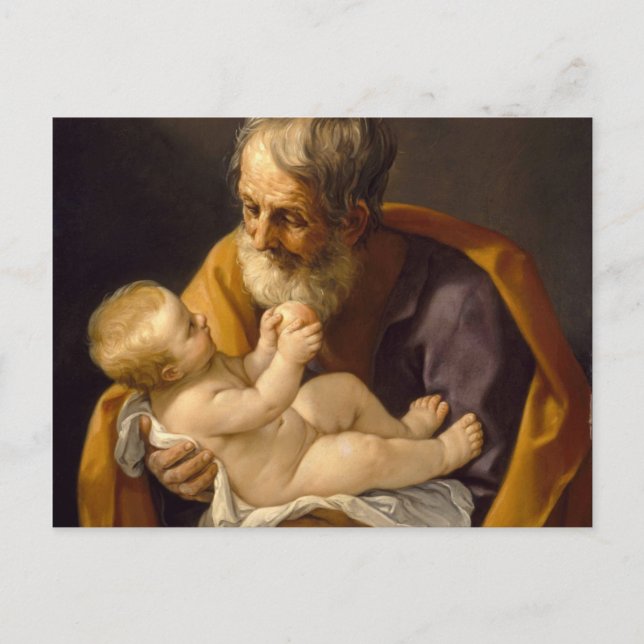 Guido Reni - Saint Joseph And The Christ Child Postcard (Front)