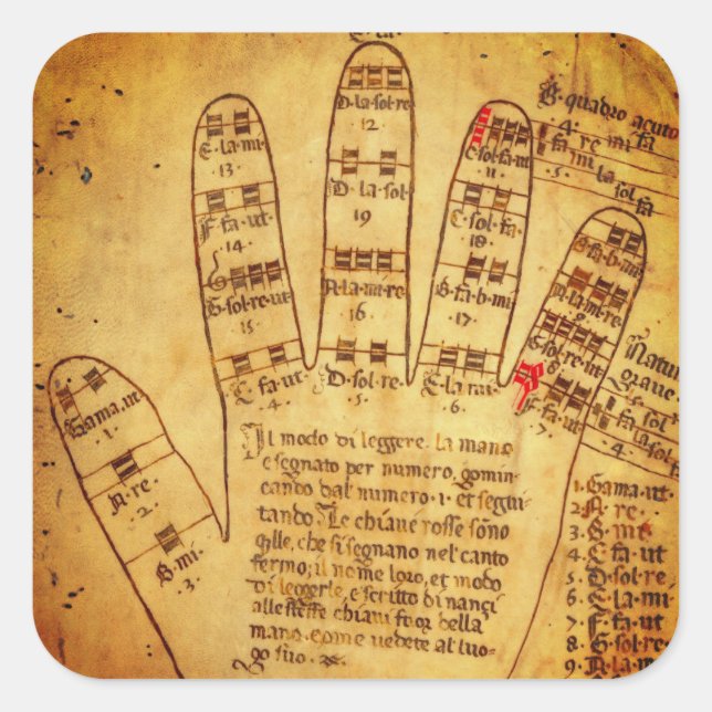 Guidonian Hand (late 15th century) Square Sticker (Front)
