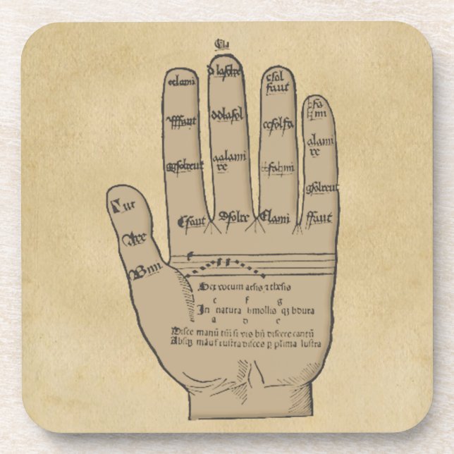 Guidonian Hand, Medieval Music Theory Coaster (Front)