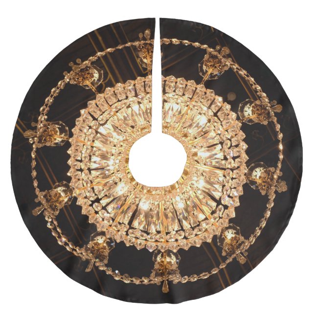 Guildhall Elegance: Antique Chandelier View Brushed Polyester Tree Skirt (Front)