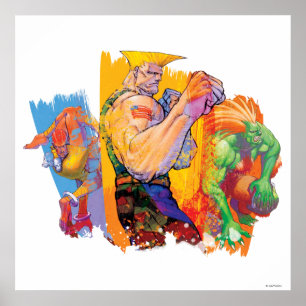 Guile, Blanka & Dhalsim Poster