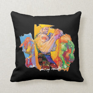 Guile, Blanka & Dhalsim Throw Pillow