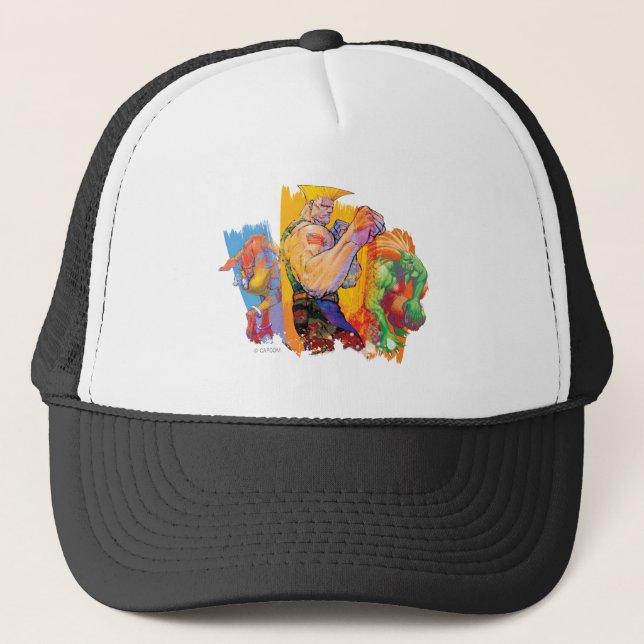 Guile, Blanka & Dhalsim Trucker Hat (Front)