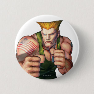 Guile With Fists 2 Inch Round Button