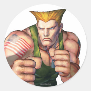 Guile With Fists Classic Round Sticker