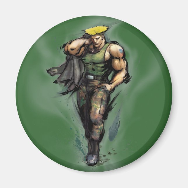 Guile With Jacket Magnet (Front)