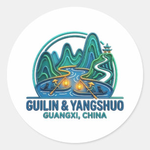 GUILIN & YANGSHUO CLASSIC ROUND STICKER