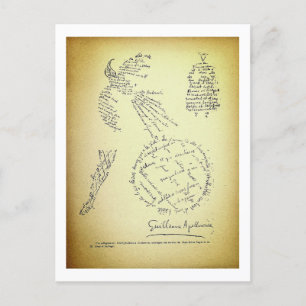 Guillaume Apollinaire, Poème Calligramme (1920) Postcard