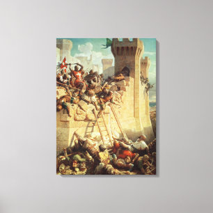 Guillaume de Clermont defending Ptolemais Canvas Print