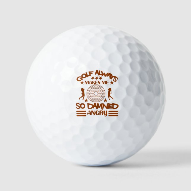 Guillemets de golf amusants, amour balles de golf (Recto)