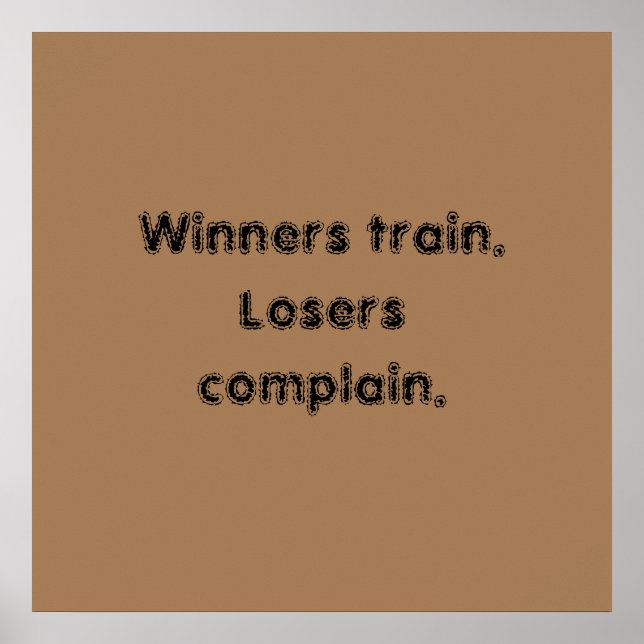 Guillemets Motivation GYM Et Poster Brown léger (Devant)