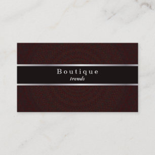 Guilloche Pattern Black and Silver Business Card