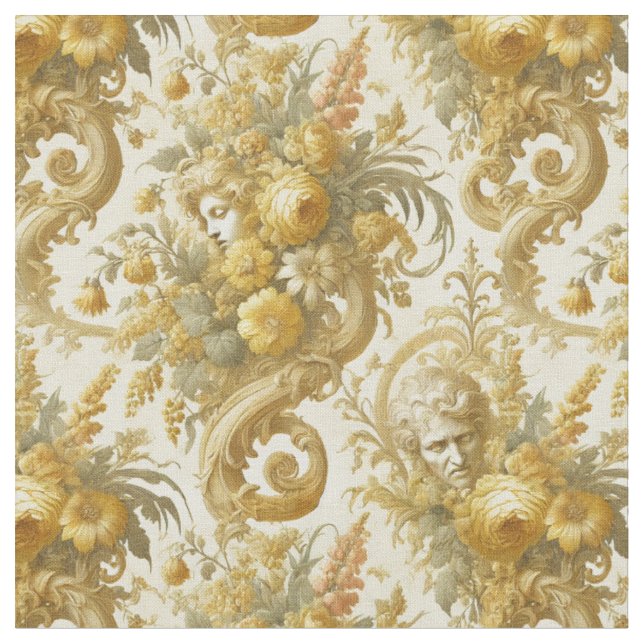 Guilt of Gold – Gothic Classic Tile Fabric (Close Up)