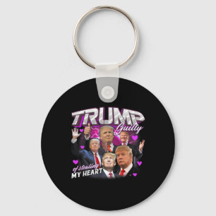 Guilty Of Stealing My Heart Pink Trump Trump Girl Keychain