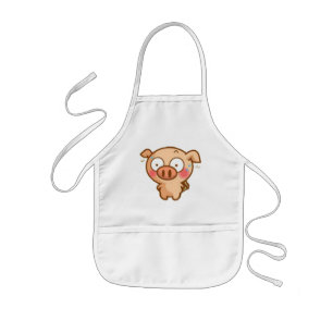 Guilty Piggy In Headlights Kids Apron