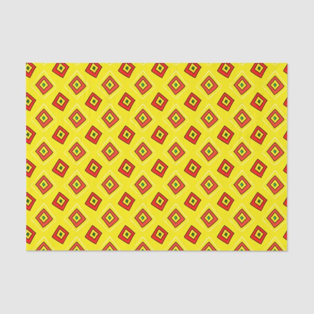 Guinea Bissau African Print on Yellow Tissue Paper (Front)