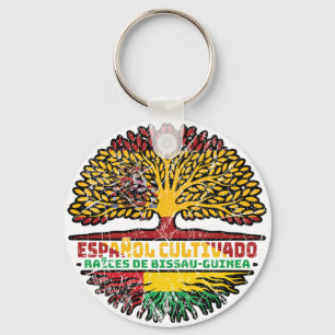 Guinea-Bissau Bissau-Guinean Spanish Spain Tree Keychain