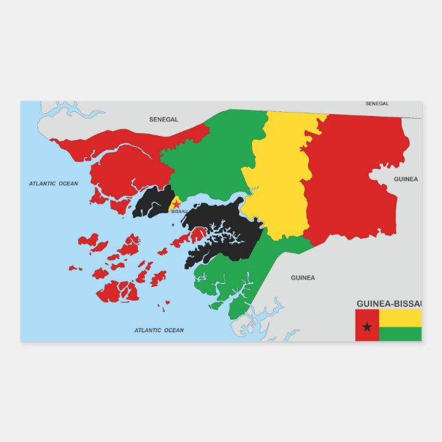 guinea bissau country political map flag sticker (Front)