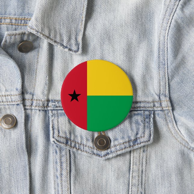 Guinea-Bissau flag 3 Inch Round Button (In Situ)