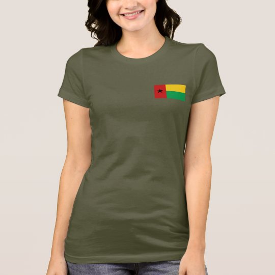 Guinea-Bissau Flag and Map dk T-Shirt