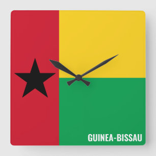 Guinea-Bissau Flag Dazzling Patriotic Square Wall Clock