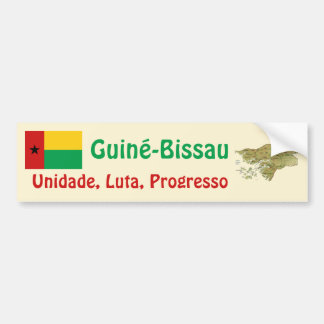 Guinea-Bissau Flag + Map Bumper Sticker