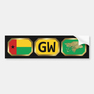 Guinea-Bissau Flag Map Code Bumper Sticker