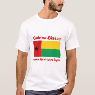 Guinea-Bissau Flag + Map + Text T-Shirt