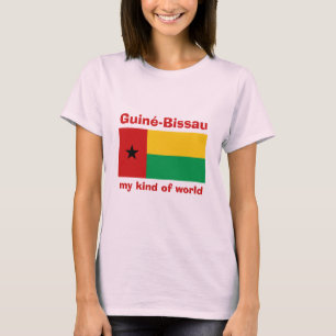 Guinea-Bissau Flag + Map + Text T-Shirt