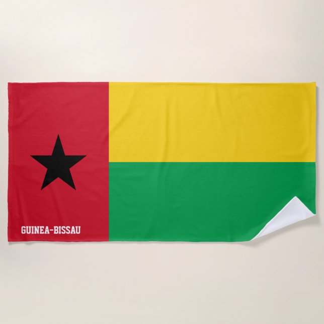 Guinea-Bissau Flag Splendid Beach Towel (Front)